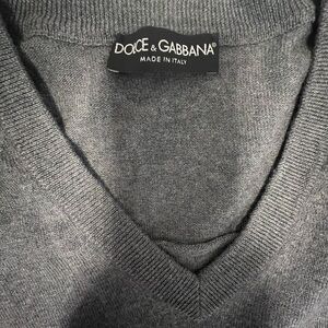 Dolce & Gabbana Charcoal V-Neck Sweater